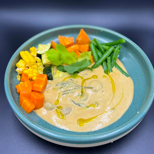 Yellow Chicken Curry, Coconut Rice & Herb Salad